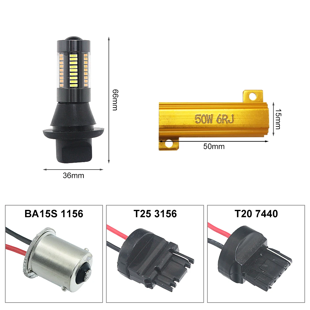 2 шт. 1156 BA15S T20 T25 светодиодный автомобиль сигнальная лампа 12V 4014 SMD 66 светодиодный s двойной Цвет светодиодный Авто проигрывания светильник дневного светильник