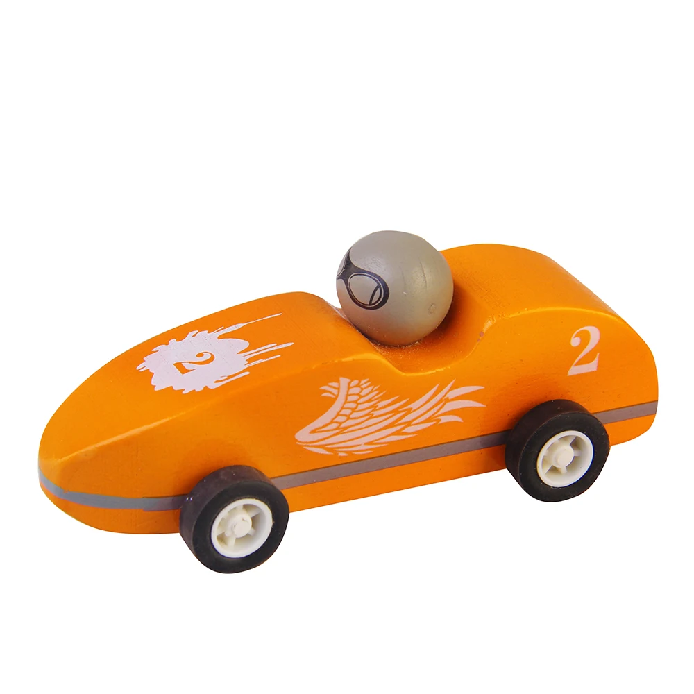 1 Pc Wood Kids Racing Car Model  Toy Cartoon Toys Baby Kids Car Wood Educational Gift