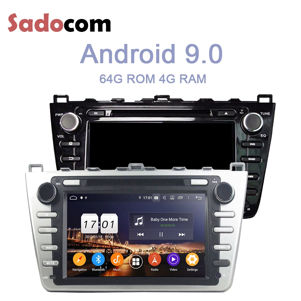 DSP ips 2 din TDA7851 Android 9,0 для MAZDA 6 Ultra Ruiyi 2008-2012 4 Гб ОЗУ 8 ядерный автомобильный dvd-плеер ГЛОНАСС RDS Авторадио Bluetooth