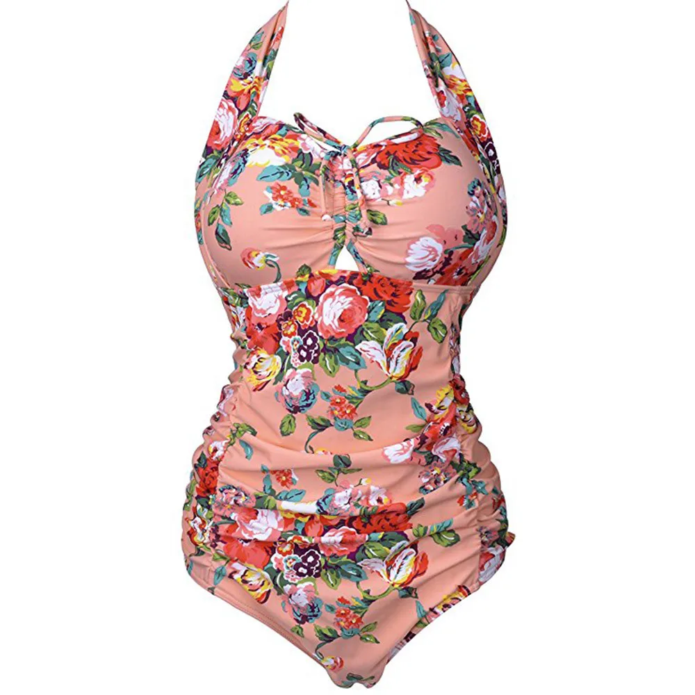 

Womail Sexy plus size swimwear high waist Women One-Piece Plus Size Print Bikini Swimsuit Beachwear Swimwear Bathingsuit badpak