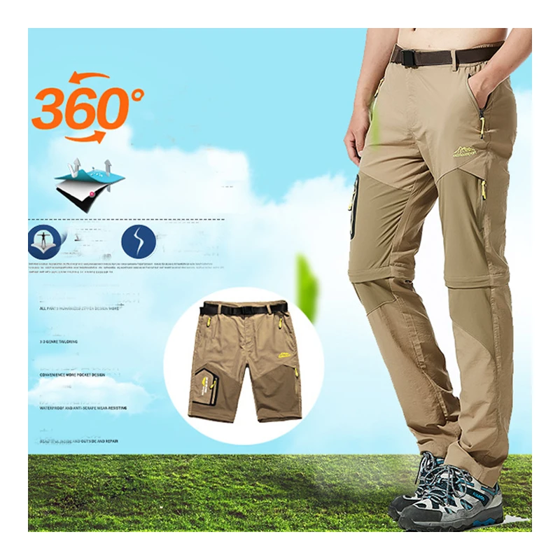 Hombres Nuevos de verano senderismo Trekking pescado campamento subir pantalones de secado rápido Plus Tamaño Viaje de gran tamaño impermeable secado rápido Pantalones cinturón