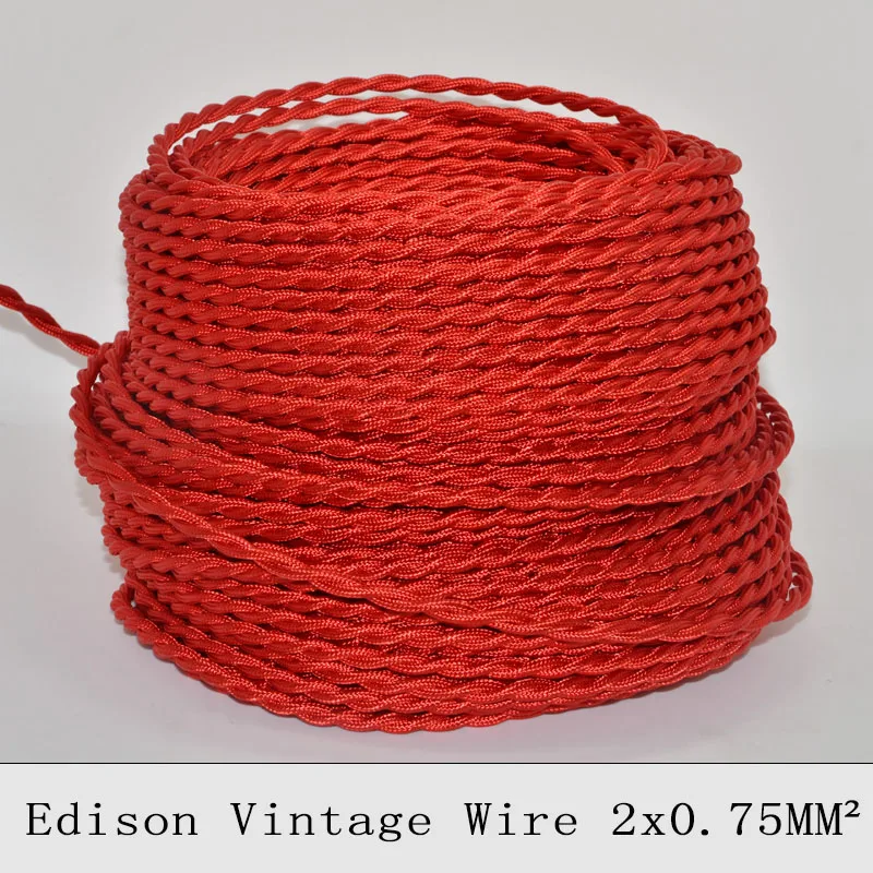 2*0.75mm2 Edison Vintage Electrical Wire Copper Twisted Braided Lamp