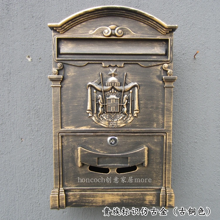 

Villa mailbox wall with lock mailbox outdoor waterproof mailbox creative retro mailbox