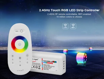 

Milight FUT025 2.4G Wireless Touch screen RGB led controller DC12-24V 18A RF remote control for led strip/bulb/downlight