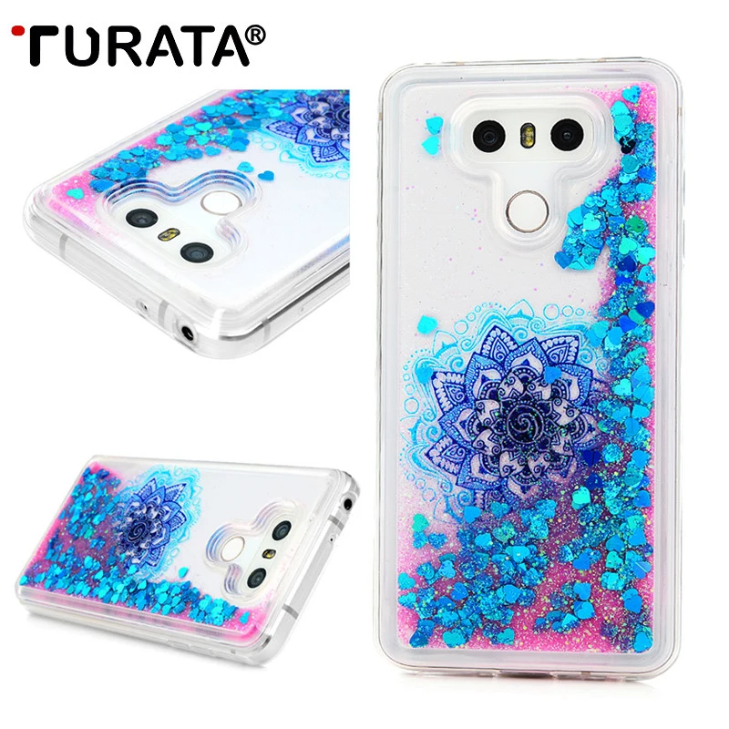 TURATA Quicksand Cover for LG G6 Silicone TPU Case Luxury Dynamic Sand Glitter Liquid Cases For Funda |