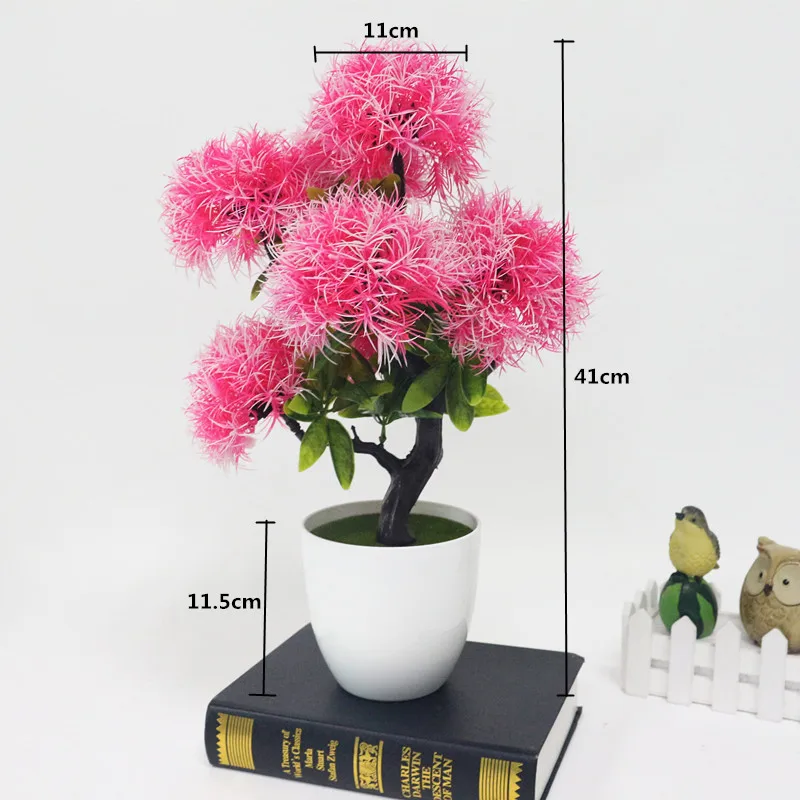 Flone Artificial Large Flower Tree Potted Simulation Plastic Plant Flowers Bonsai For Wedding Decorative Supplies Home Decor (5)