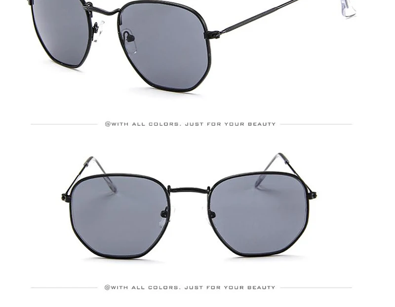 Новое поступление, полигоновые прозрачные Квадратные Солнцезащитные очки для женщин, модные фирменные дизайнерские женские Винтажные Солнцезащитные очки с небольшой металлической оправой, UV400