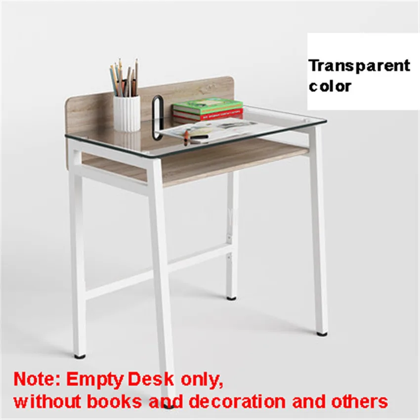80*48,5 см современный деревянный настольный стальной металлическая ножка для ноутбука настольный компьютерный стол для спальни ученический стол 12155 - Цвет: transparent