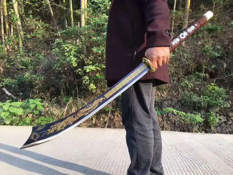 

Handmade Chinese High Manganese Steel Blade Wushu Sword Kung Fu Broadsword Dao Dragon Dadao Full Tang