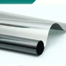 Солнцезащитная пленка One Way Vision с эффектом конфиденциальности, черная и серебряная оконная тонировка, Снижение тепла, Солнечная Защитная пленка, фольги 1x5 м