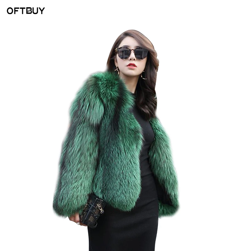 OFTBUY 2019 новый большой натуральный мех пальто зимняя куртка женская из натуральной