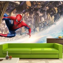 Большие Мультяшные фрески Spideman, 3d настенные фрески, обои для детской комнаты, детская комната, 3d фотообои, 3d Мультяшные фрески