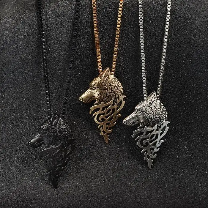 Цепь для головы мужская Подвеска Сплав стиль животное подарок волк ожерелье ретро