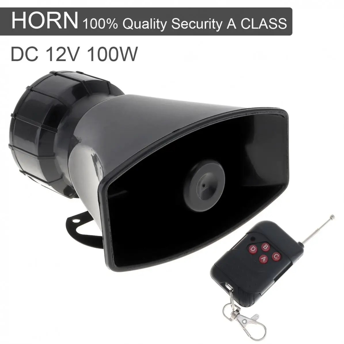 12V 100W 7 Sound Tones Loud Horn Motor Auto Car Vehicle Truck Warning Alarm Police Fire Ambulance Siren Horn Speaker Loudspeaker