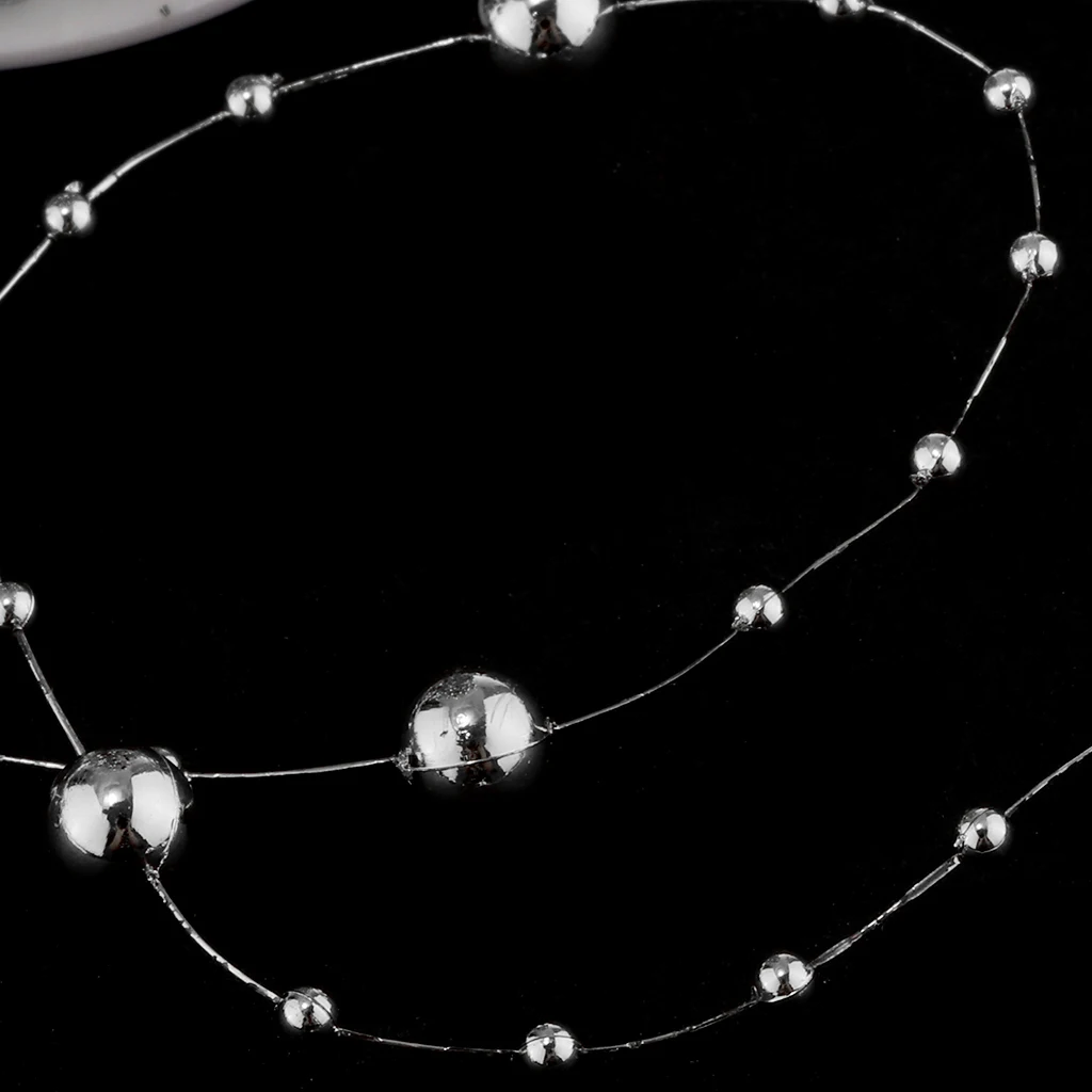 10m Metallic Beads String Pearls Wire Strands Wedding Birthday Xmas DIY Craft