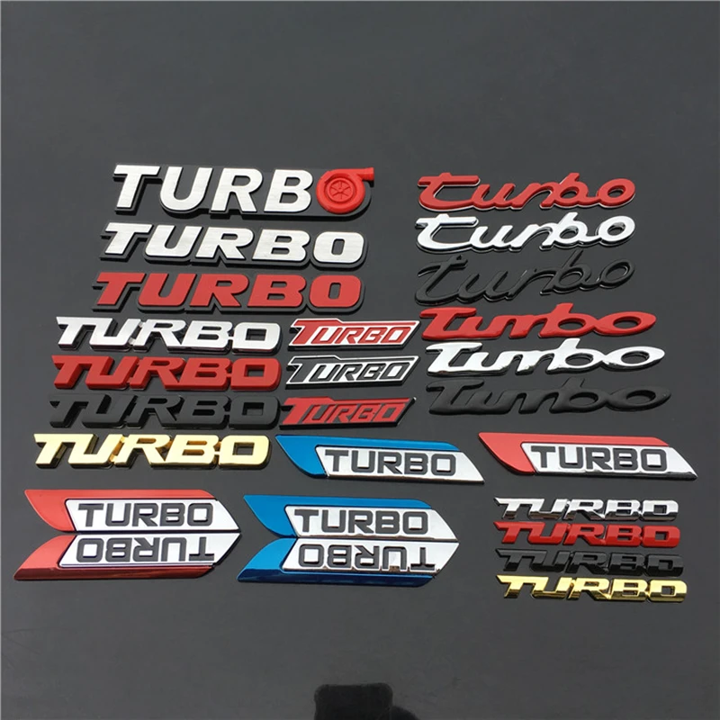 

Car styling TURBO 3D Sticker Race Universal Auto Car Metal Stylish Logo Emblem Badge Decal Black / Red / Silver / Blue