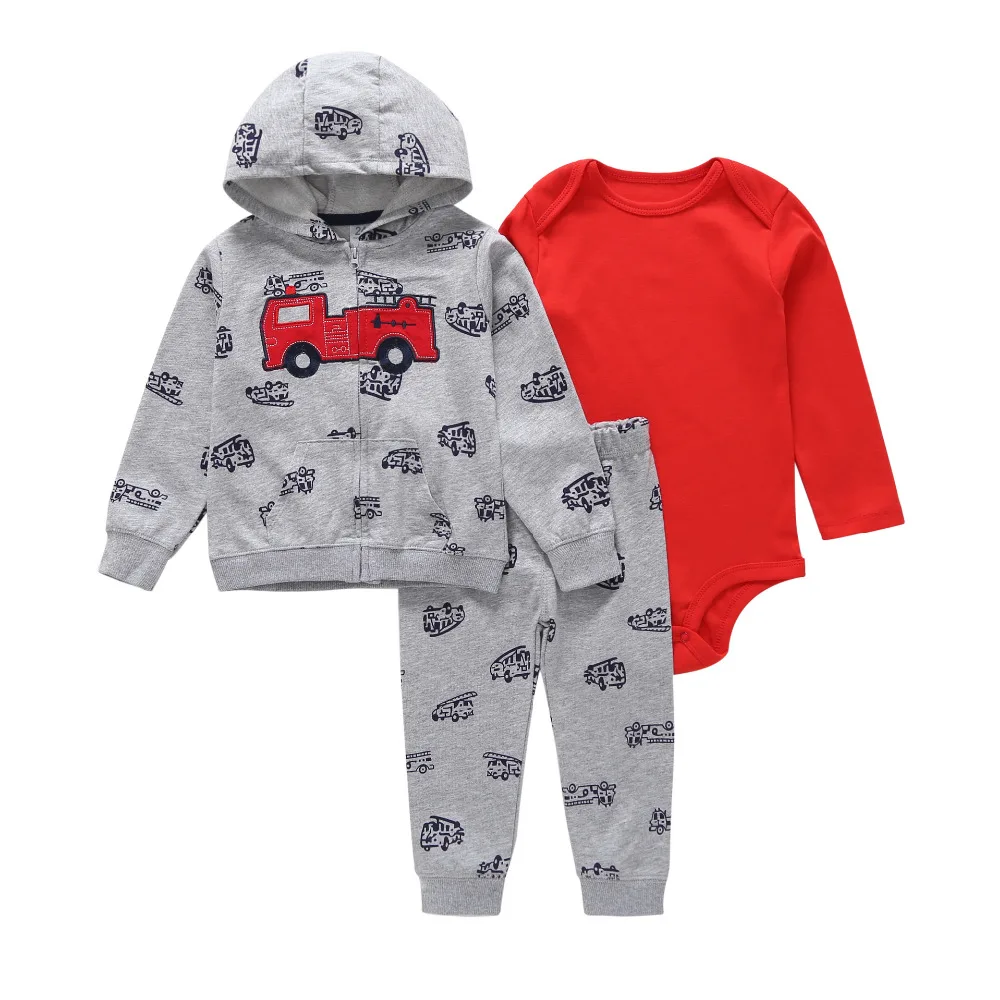 Комплекты из 3 шт., Одежда для новорожденных, 2018 год, зимние детские топы, свитер + штаны + боди с длинными рукавами, одежда для маленьких