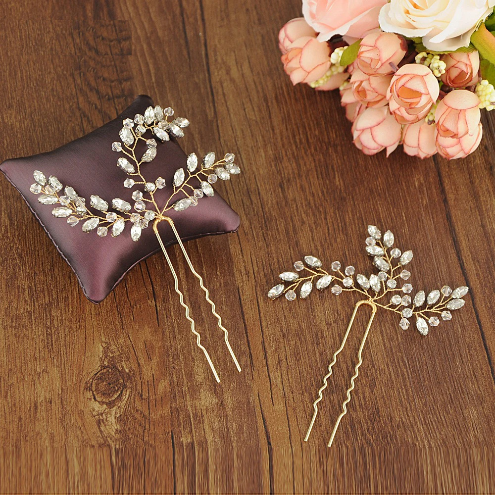 Gold Color Hair Pins  (4)