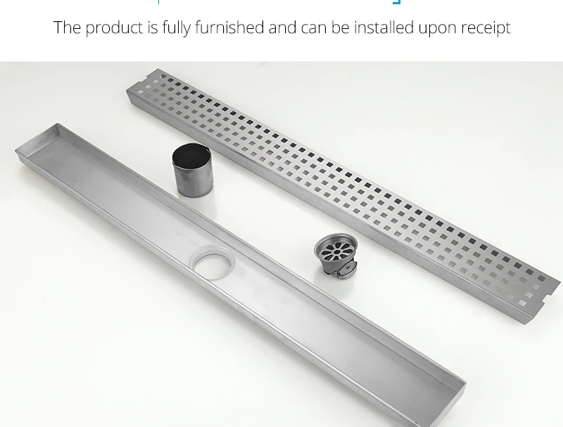 hm Anti-odor Bathtub Shower Drainer Strainer 60cm 304 Stainless Steel Gravity Flushing Deodorization Type Square Floor Drain (25)