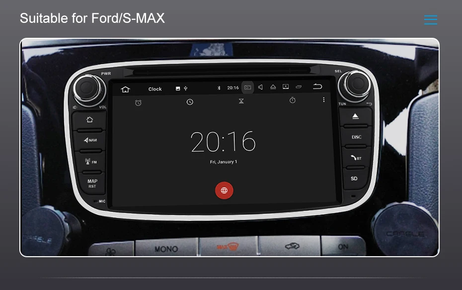 Cheap Isudar Car Multimedia player Android 9 GPS Autoradio 2 Din For FORD/Focus/Mondeo/S-MAX/C-MAX/Galaxy RAM 4GB 64GB Radio DSP DVR 7