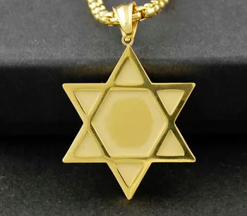 

Never Fade Gold Stainless Steel Magen Star of David Jewish Pendant Necklace Dv24