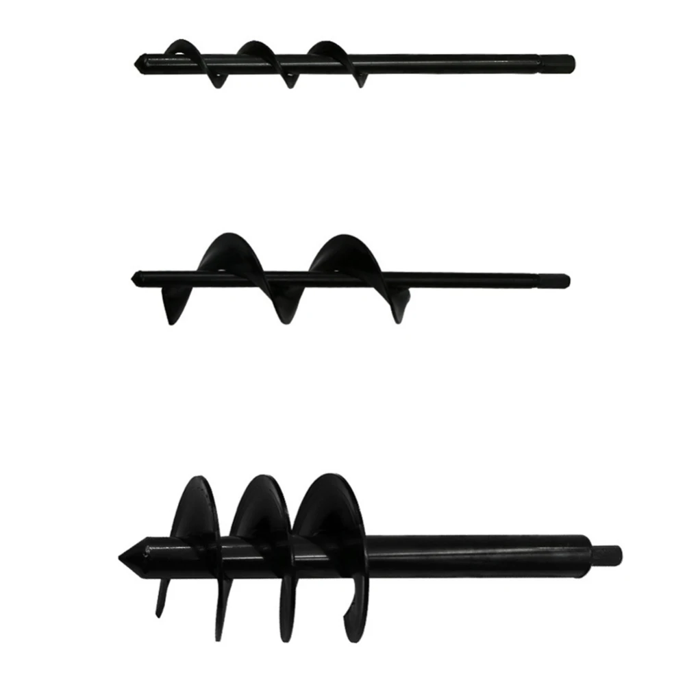 

Steel Auger Drill Bit Non-Slip Flower Bulb Auger Rust-Proof Rapid Planter- Post Or Umbrella Hole Digger Ground Drill Bit