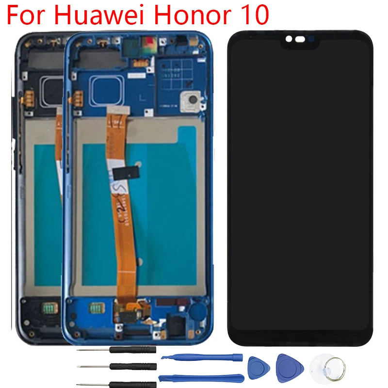 Honor 10 ЖК дисплей для huawei Дисплей отпечатков пальцев Сенсорный экран с заменой