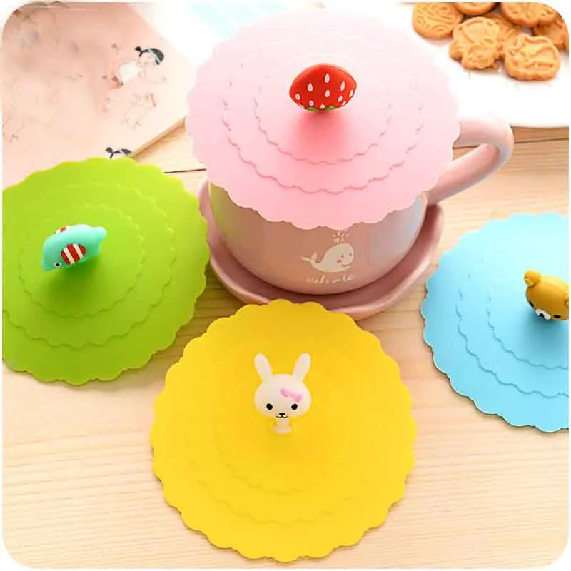 

Creative Multi-style Dustproof Leakproof Reusable Silicone Cup Lid Insulation Cover Insulation Cup Covers Dropshipping