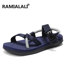 Мужские сандалии летние мужские черные пляжные сандалии Высококачественная Летняя обувь унисекс на плоской подошве Sandalias Para Hombre Большие размеры 36-45