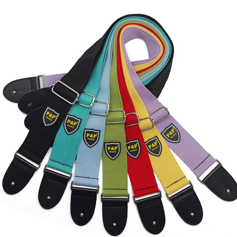 

Adjustable Guitar Accessories Guitar Strap Leather Ends For Electric Acoustic Guitar Parts Embroidery Bass Strap Belt