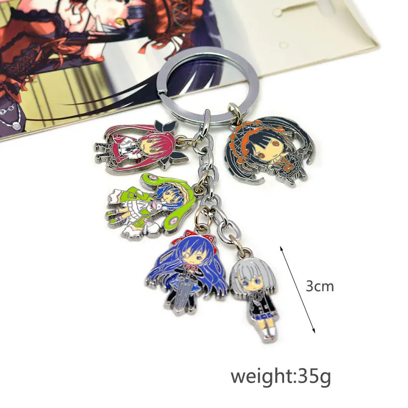 Fashion Keychains font b Anime b font Date A Live Key Chains KEYCHAIN Cosplay Keyring Charm