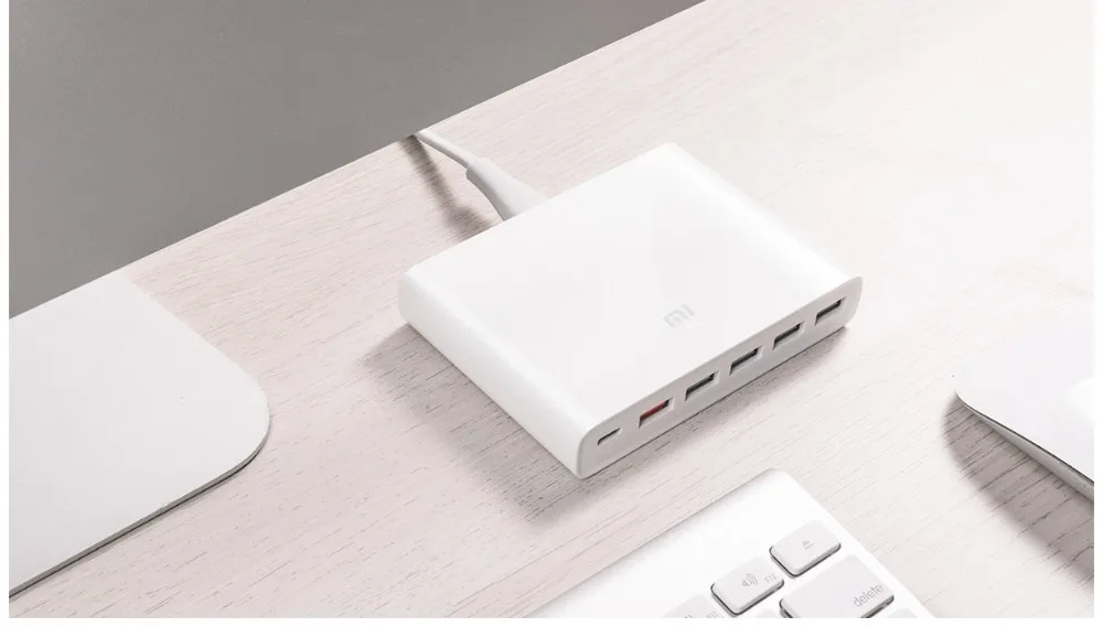 Оригинальное зарядное устройство Xiaomi USB-C, 60 Вт, выходное зарядное устройство type-C, 6 usb-портов, QC 3,0, быстрая зарядка, 18 Вт, x2+ 24 Вт(5 В = a макс.), для Iphone, ноутбука