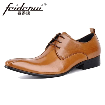 

Italian Designer Handmade Men's Footwear Genuine Leather Luxury Pointed Toe Derby Man Formal Dress Wedding Party Shoes YMX92