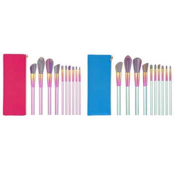 

Makeup Brushes With Bag 10pcs Professional Make Up Tools Kit Foundation Powder Eyebrow Lip Brush Holder Set For Cosmetic Tool