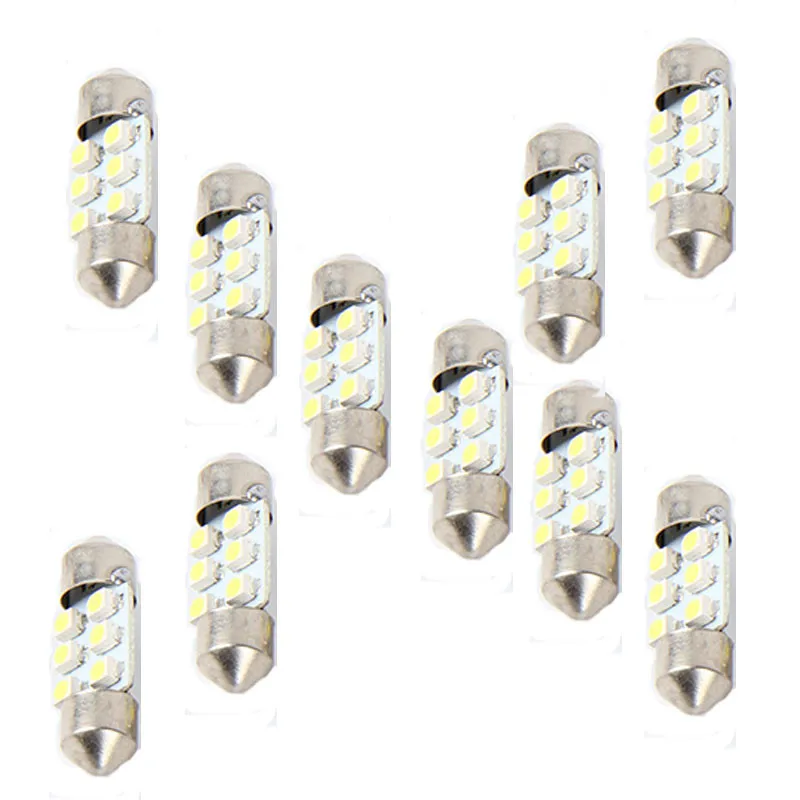 

Led Lights For Auto 10x 31mm White 6SMD Car LED Light Bulbs Interior Festoon Dome Map Lamp Auto LED Lamps For Cars