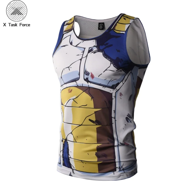

New 2019 Bodybuilding Dragon Ball Tank Tops Men Anime Tops Naruto vest Fitness Tops Tees super saiyan singlets X Task Force