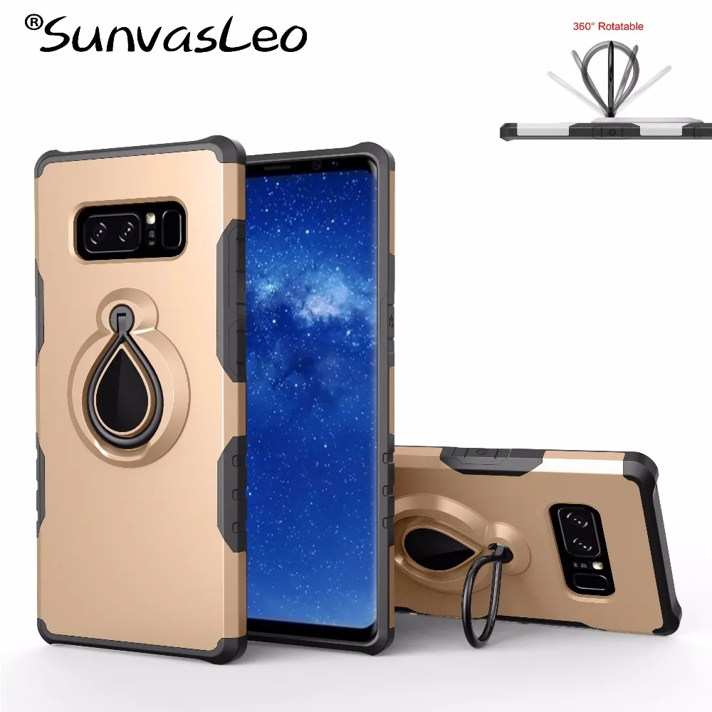 

For Samsung Galaxy Note 8 Luxury Raindrop Case Back Cover Shockproof Ring Holder Stander Heavy Protection Shell Fundas Capa
