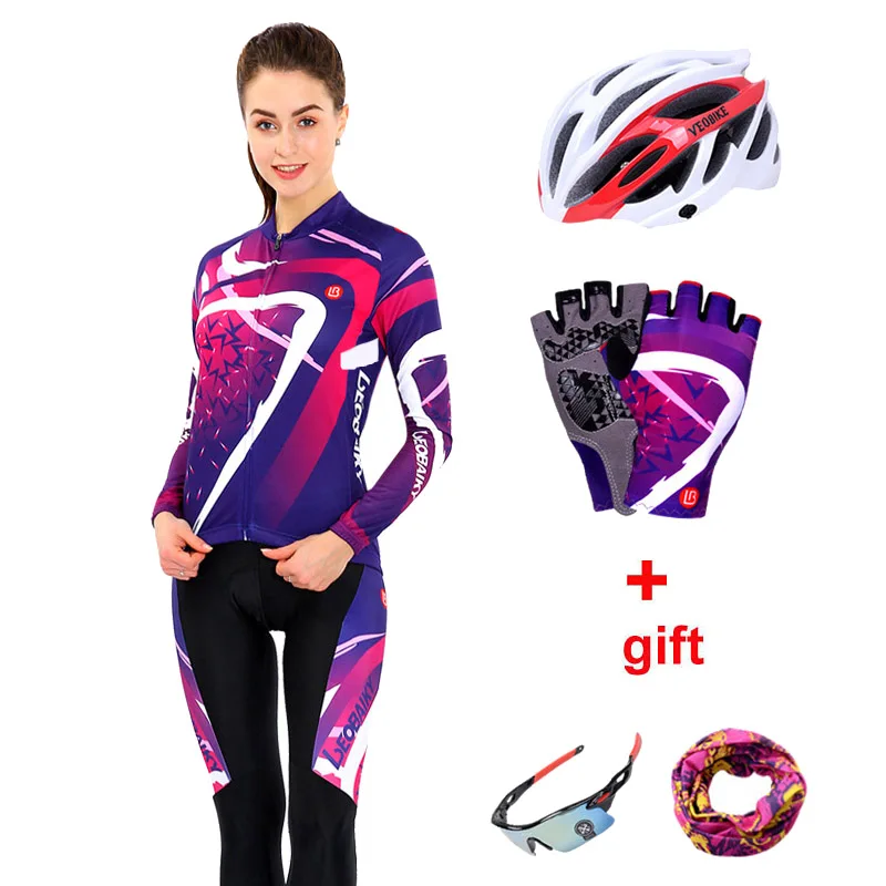 

2018 Pro Team Cycling Jersey Set Men Summer Long Sleeve Women Bicycle Clothing MTB Bike Clothes Fitness Sportswear Cycle Dress