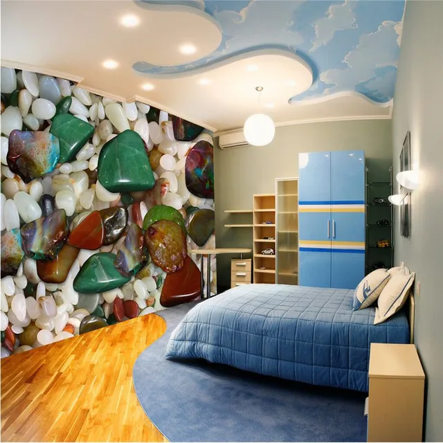 naturliche interieur mit stein haus design bilder, beibehang moderne aufkleber 3d boden malerei badezimmer wand hd, Design ideen