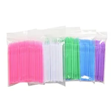 Полезные Одноразовые мини-кисти тампоны аппликаторы для ресниц расширение Очищающая палочка макияж бровей помады хлопок 100 шт./набор