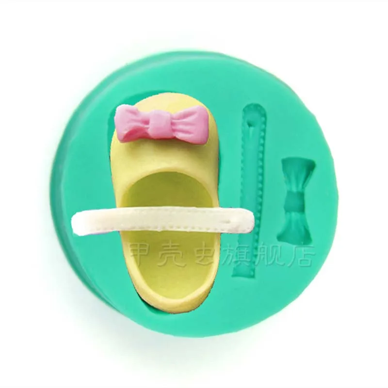 baby bowknot shoes Silicone soap chocolate Mould Fondant cake Decorating Tool Baking cupcake toppers patisserie accessories  Дом и | Отзывы и видеообзор