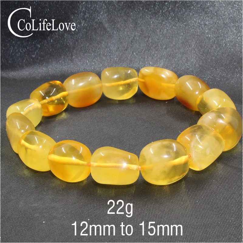 

CoLife Jewelry 100% Natural Amber Beads Bracelet 22 Gram Yellow Amber Bracelet for Woman