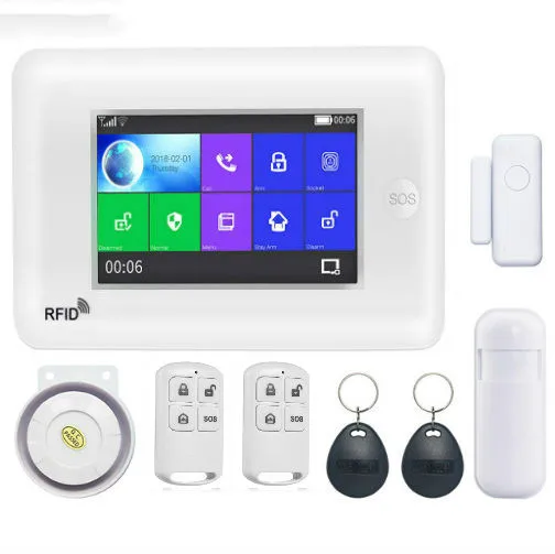 

3G Wireless WIFI Home Security Alarm KNIT 4.3inch IP Camera Burglar Alarm Sensor Android IOS APP Control Amazon Alexa