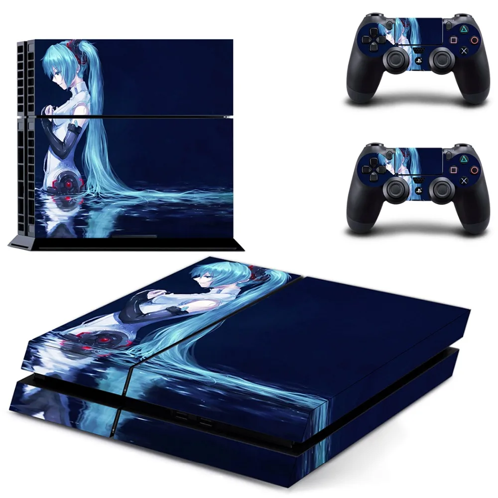 Виниловая наклейка на кожу для консоли Sony Playstation 4 и 2 контроллера PS4 аниме Япония