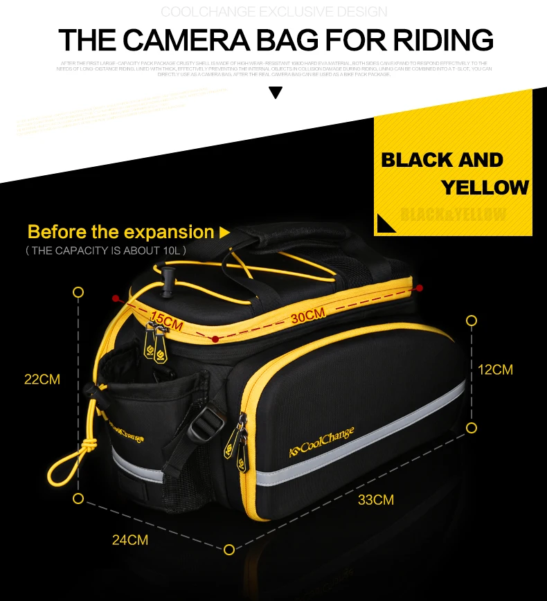 Excellent CoolChange Waterproof Bicycle Bag 35L Multifunction Portable Cycling Rear Seat Tail Bag Bike Bag Shoulder Handbag Accessories 29