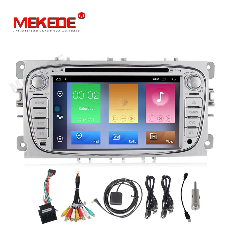 Top Car Multimedia player Android 9.1 GPS navigation audio 2 Din For FORD/Focus/Mondeo/S-MAX/C-MAX/Galaxy RAM 2G ram 32G rom Radio 1