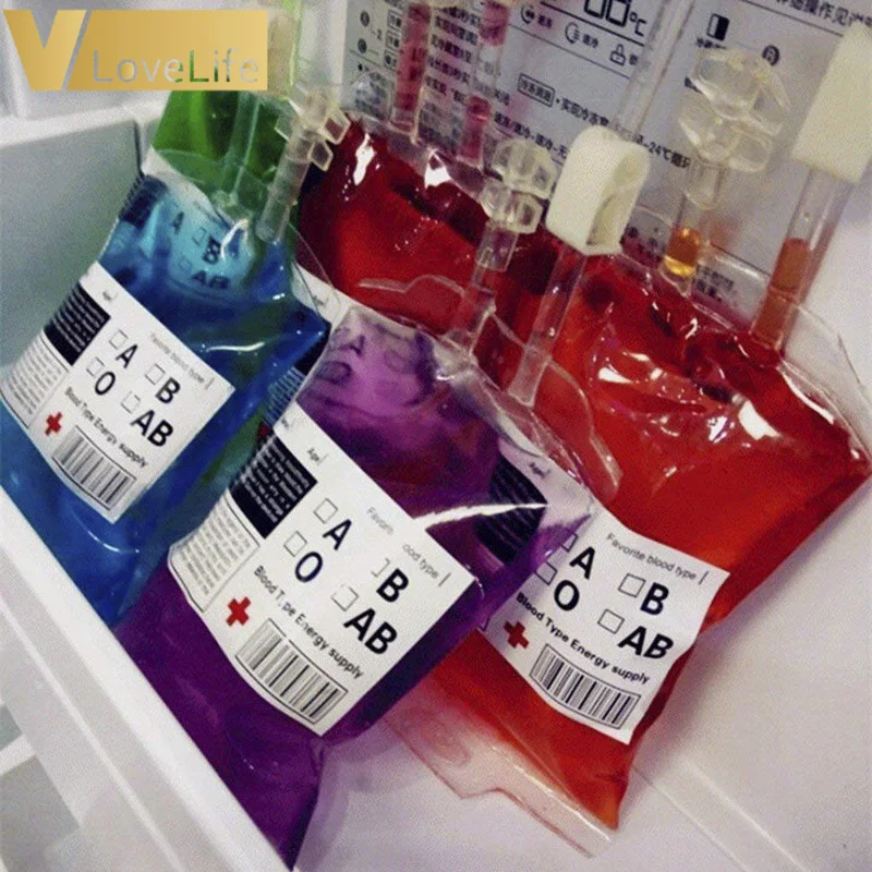 

Halloween Party Props Decoration for Home 5pcs Halloween Blood Drink Bag 350ML PVC Blood Juice Energy Drink Pouch Bag