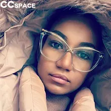Женские уникальные очки кошачий глаз оправа женские лоб линия металлические CCSPACE брендовые дизайнерские оптические очки модные очки 45124