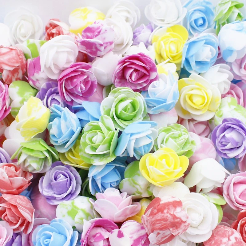 JAROWN PE Artificial Foam Flowers DIY Bear Accessory Simulation Rose Flower Head Wedding Party Fake Garland Decoration Flores (10)