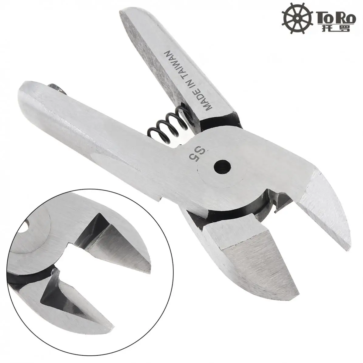 

TORO S5 Stainless Steel Optional Angle HS-20K Pneumatic Scissors Head Nippers Blade for 2mm Iron Wire Copper Wire / 9mm Plastic